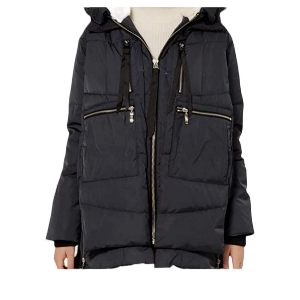 NEW....Orolay Women's Zip front Black Thickened Down Jacket... Size L